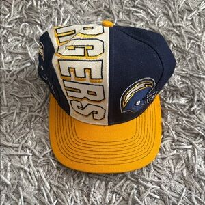 Navy and Gold Chargers Split-Panel Snapback Hat